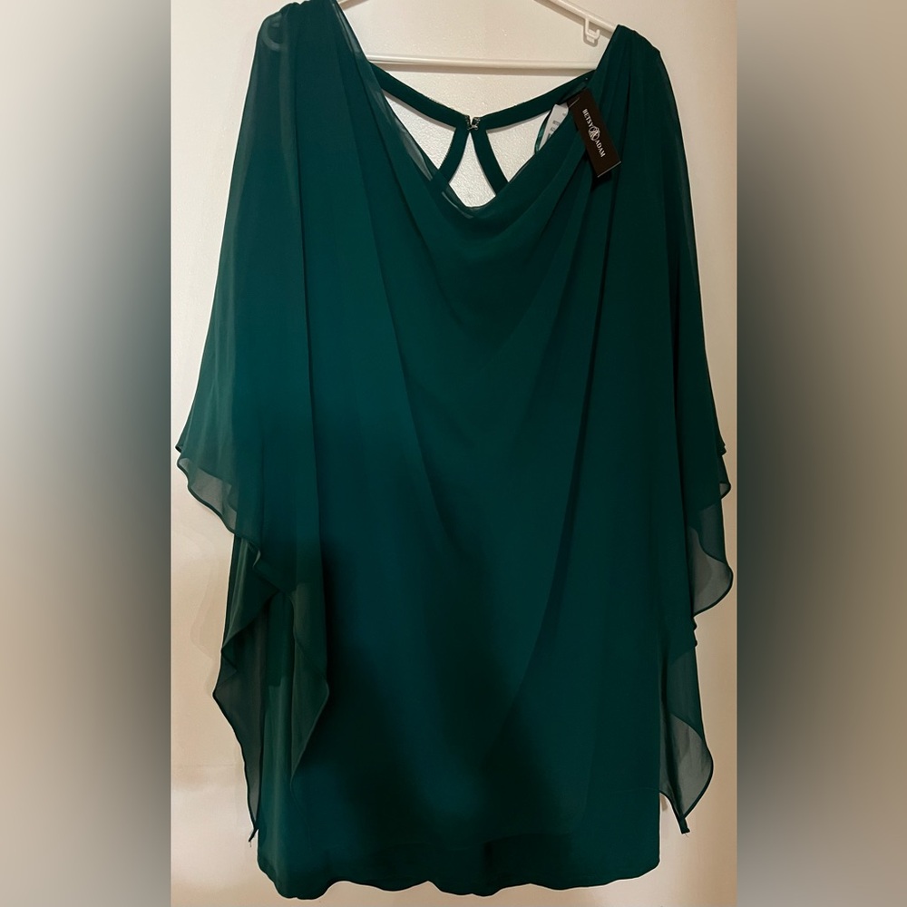 Betsy & Adam Teal Chiffon Top